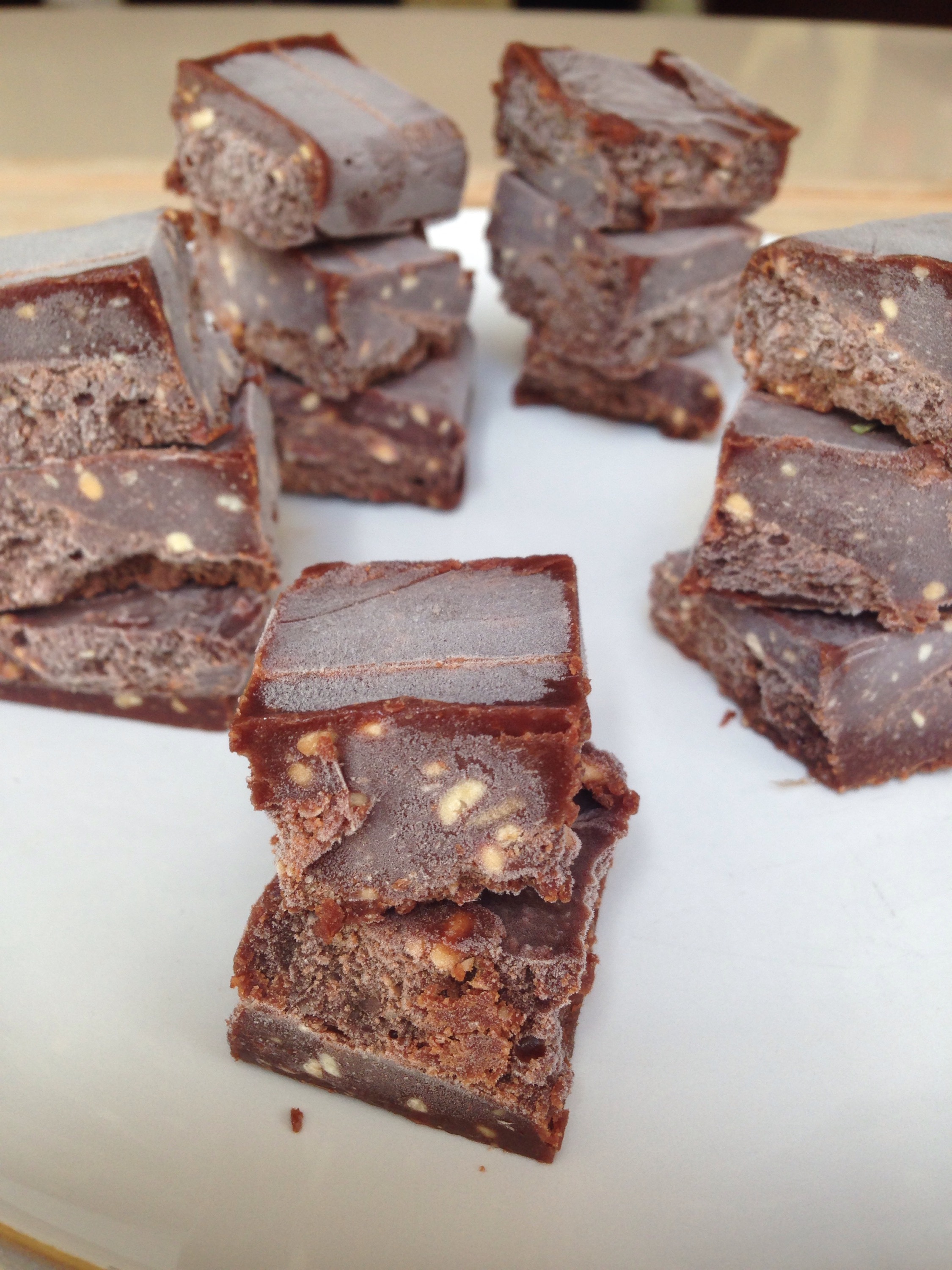 Nutty Chocolate Frozen Squares. The Blushing Beetroot