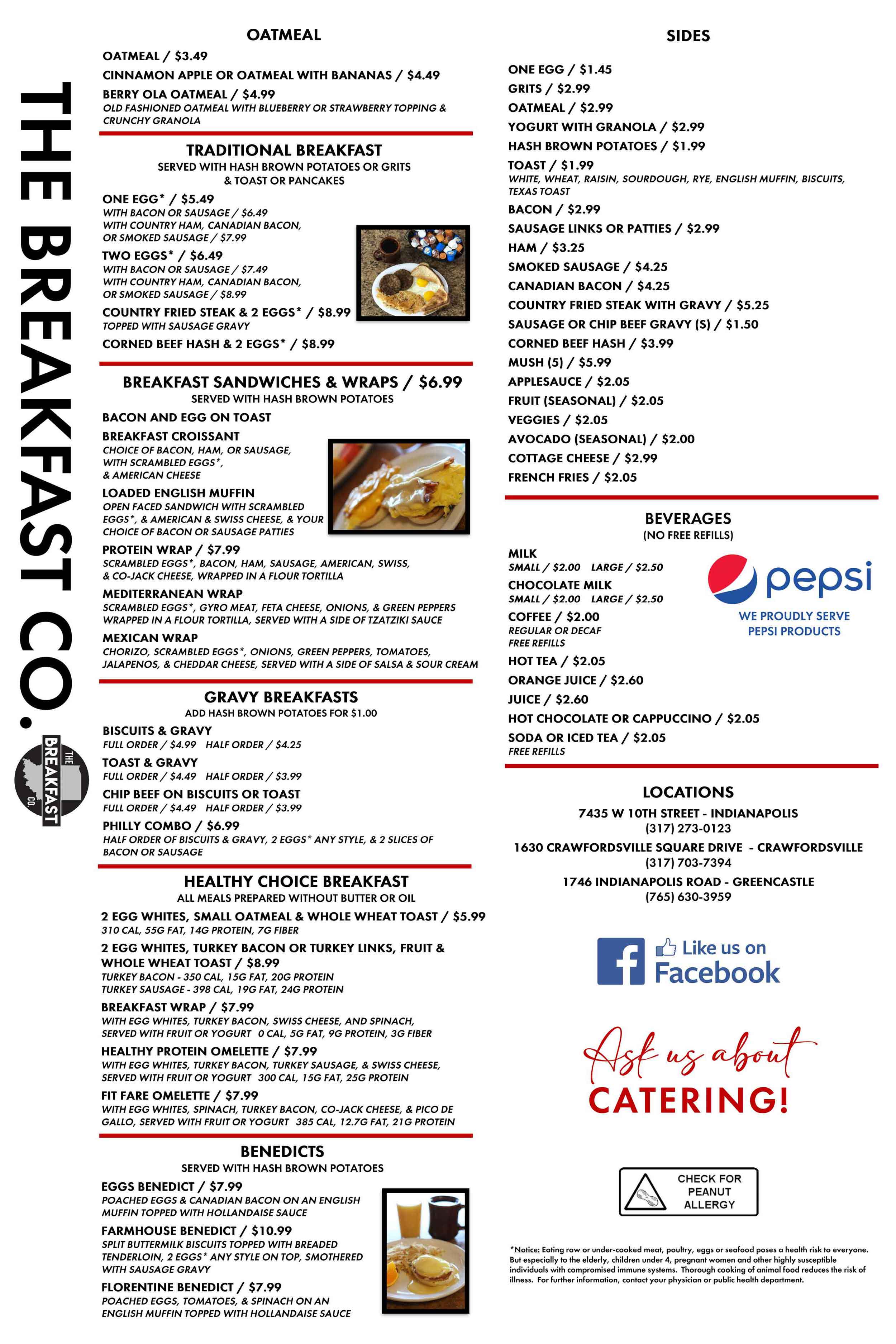 Greencastle Our Menu The Breakfast Co