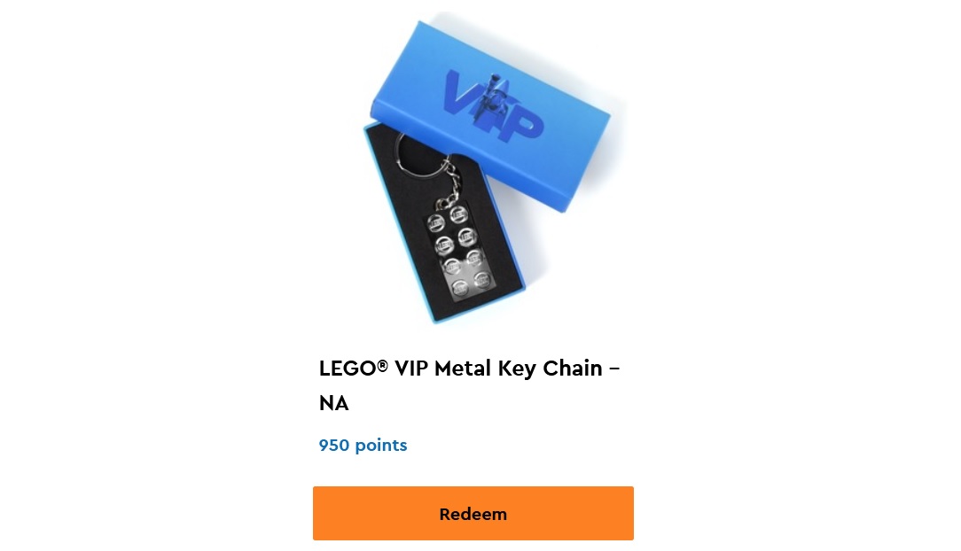 LEGO VIP Metal Keychain Available in Rewards Center The Brick Fan