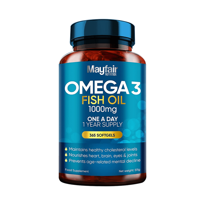 Omega 3 1000mg Capsules 365 Fish Oil Tablets with EPA & DHA (Supports