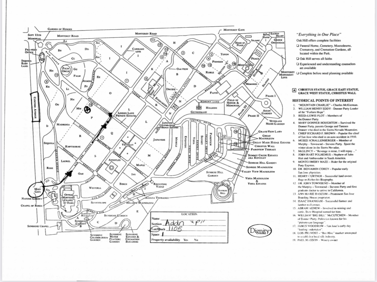 San Jose CA Buy Sell Plots Lots Graves Burial Spaces Crypts Niches