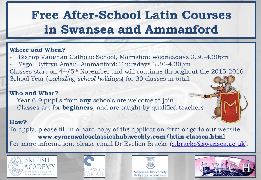 Free AfterSchool Latin Classes in Swansea and Ammanford The Classics