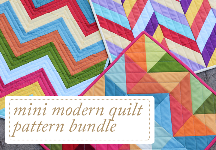 Mini Modern Quilt Pattern Bundle Herringbone ZIgzag Zig Zag Chevron