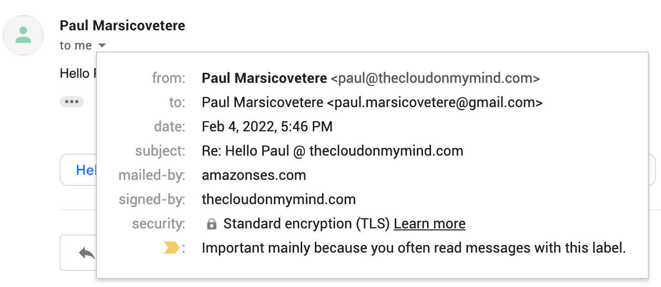 Custom email address thanks to ImprovMX and Amazon SES