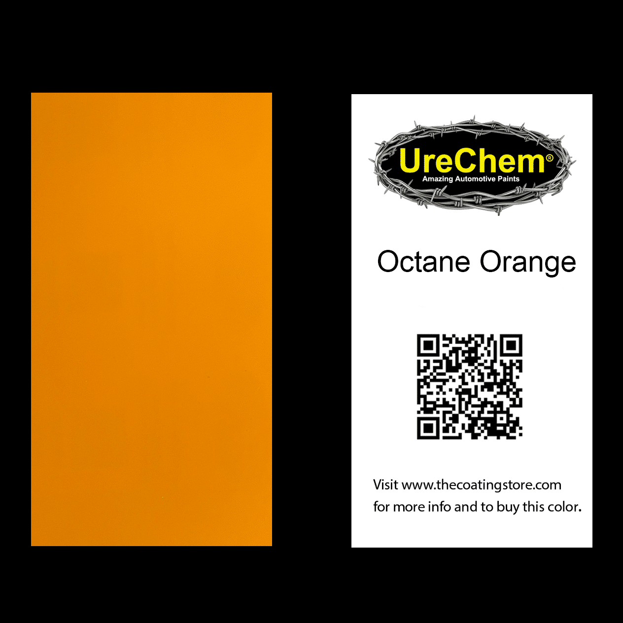Octane Orange Color Chip Sample Swatch