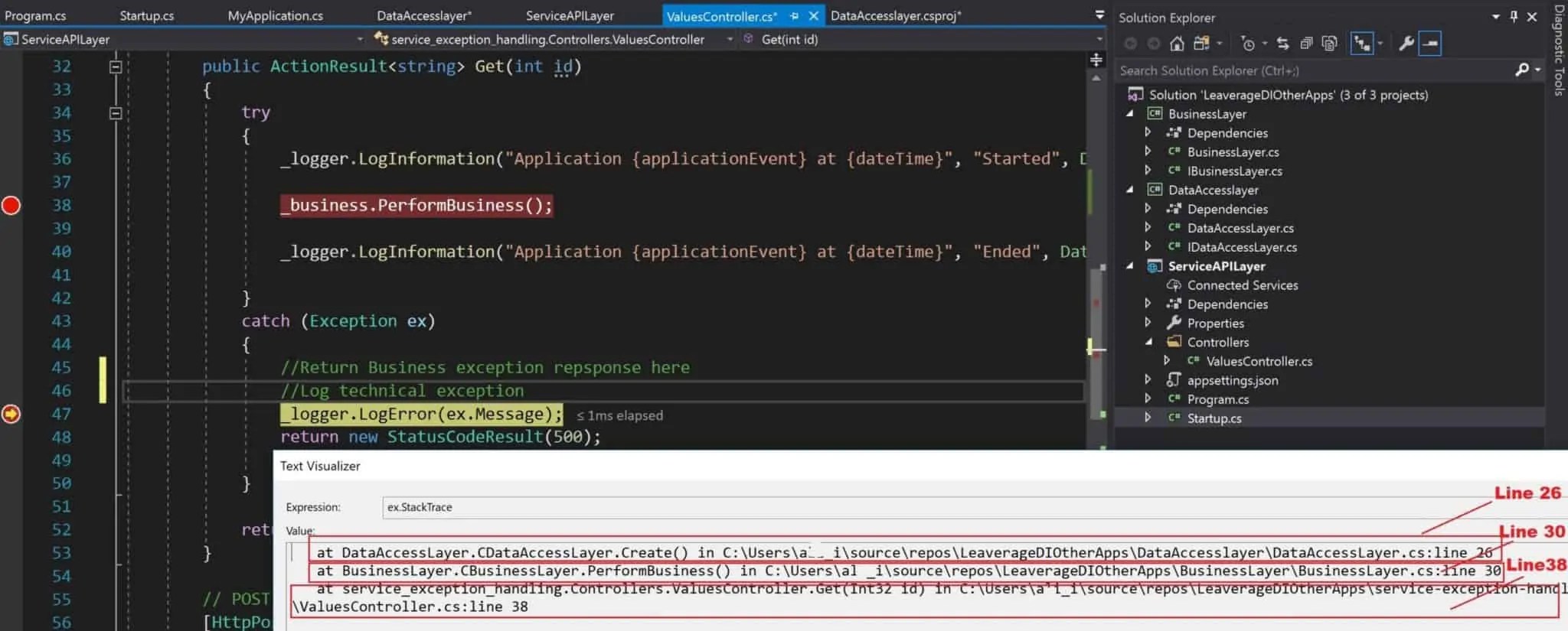 Exception Handling using throw Vs throw ex Vs throw new Best