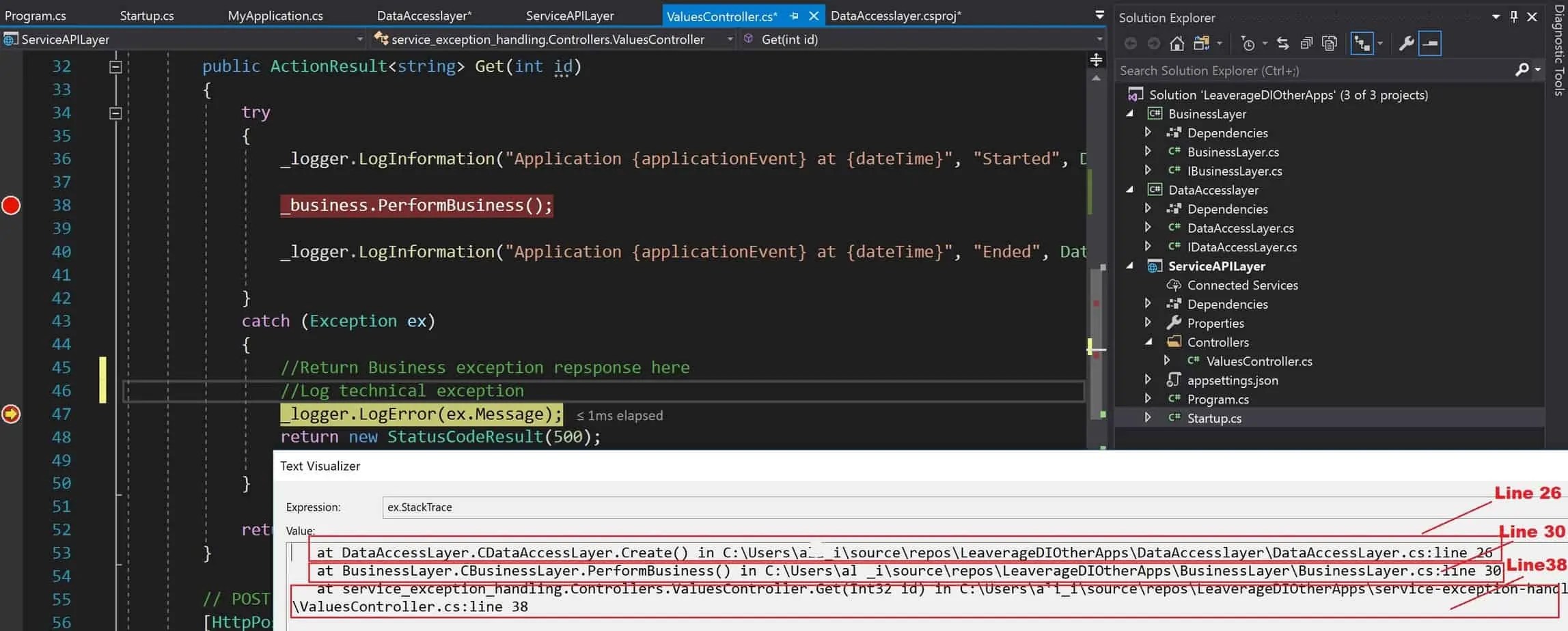 Exception Handling using throw Vs throw ex Vs throw new Best