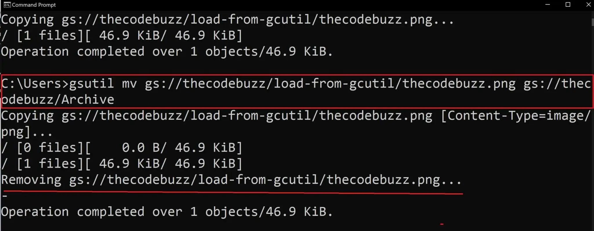 Archive,Move Or Copy File Google Cloud Storage Bucket gsutil TheCodeBuzz