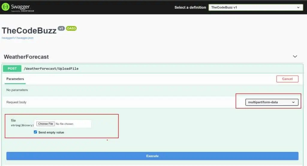 Post File in Swagger OpenAPI V3.0 and V2.0 examples TheCodeBuzz