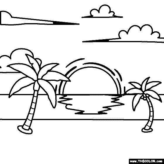 Coloring Pages Of The Sunset
