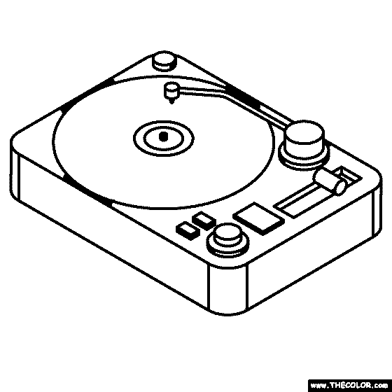 Record Coloring Page
