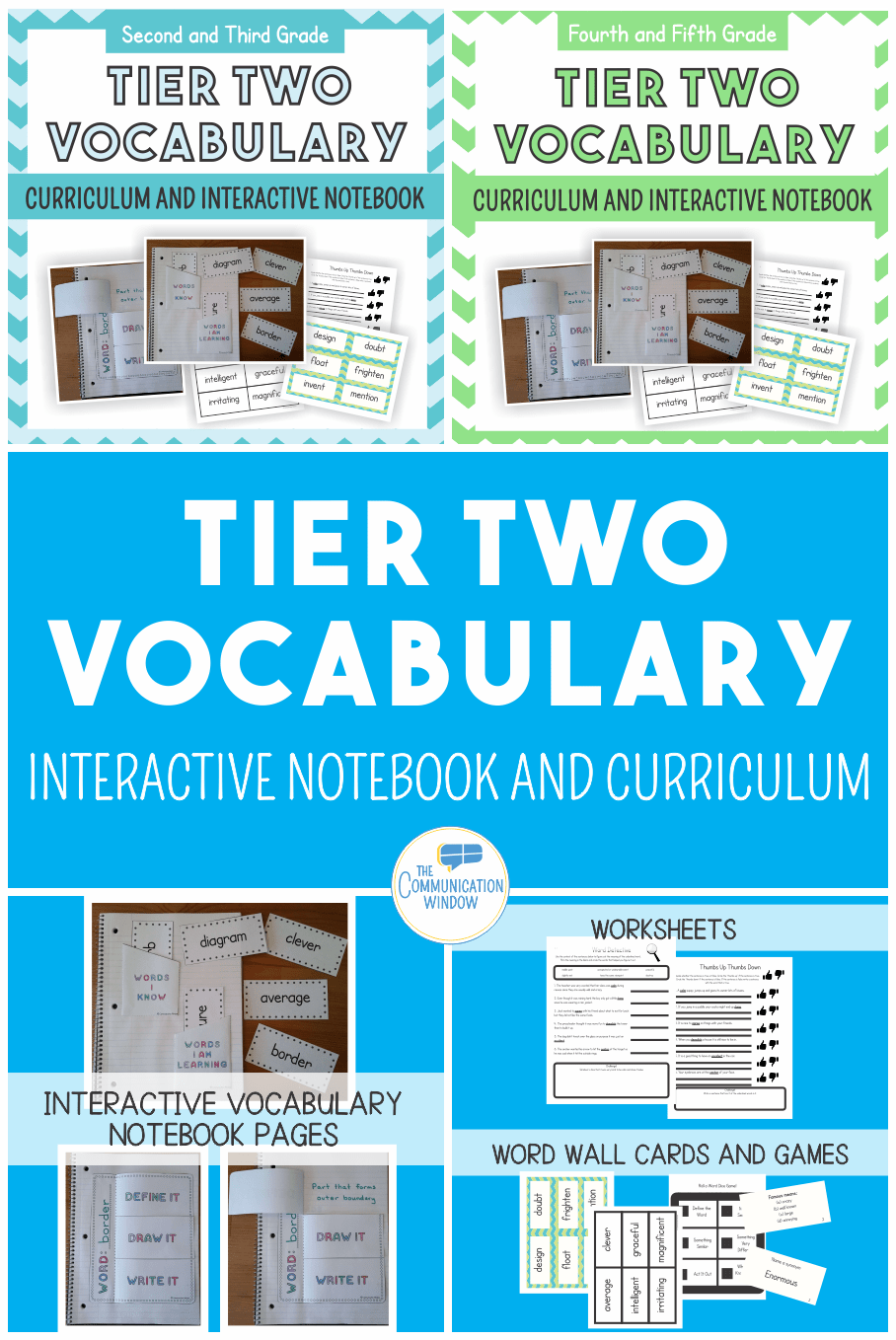 Tier Two Academic Vocabulary Interactive Notebooks and Freebie! Communication Window