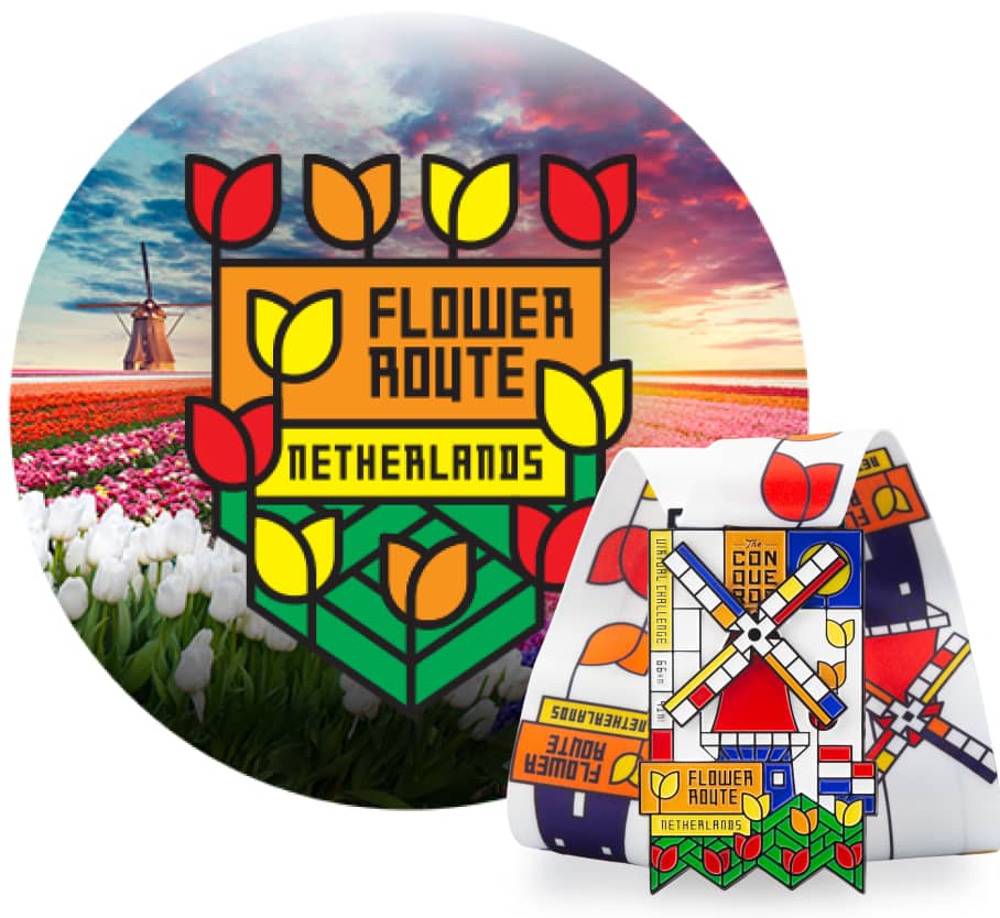 Flower Route Virtual Challenge Entry + Medal The Conqueror Virtual