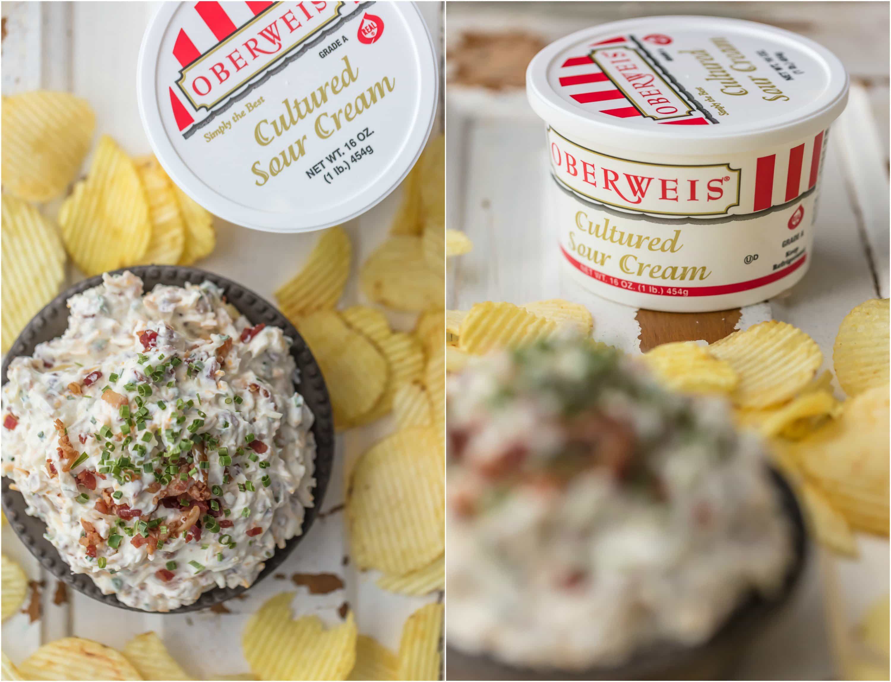 Caramelized Onion Dip Sour Cream, Onion, and Bacon Dip (VIDEO)