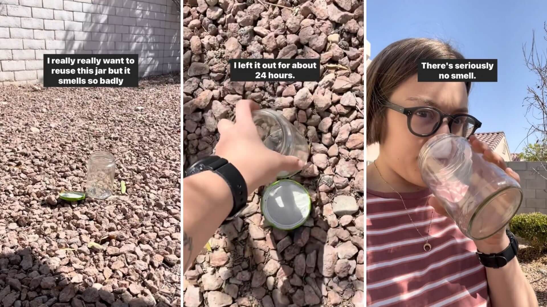 Instagrammer shares hack for removing smells from old glass jars