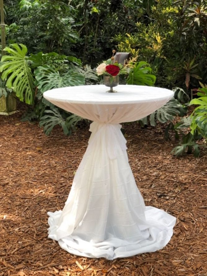 High Cocktail Table with Linen The Cooper Estate