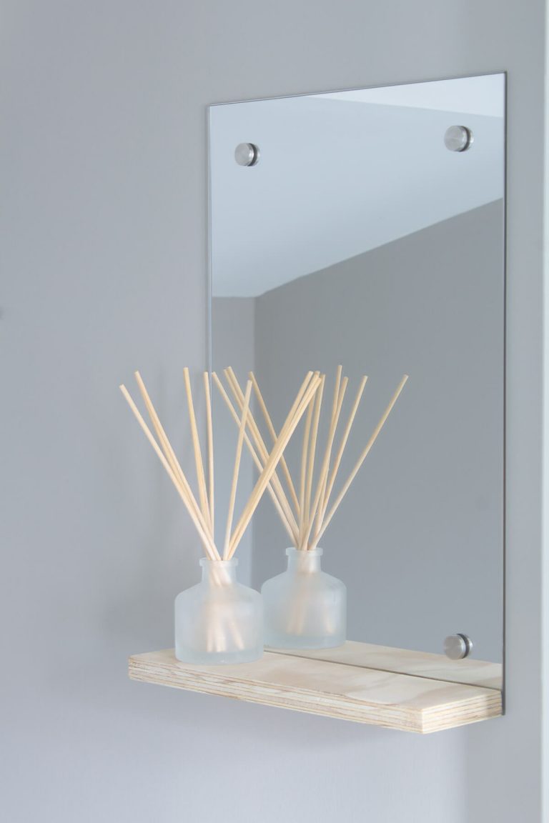 DIY Floating Shelf Mirror Minimal home decor The Crafty Gentleman