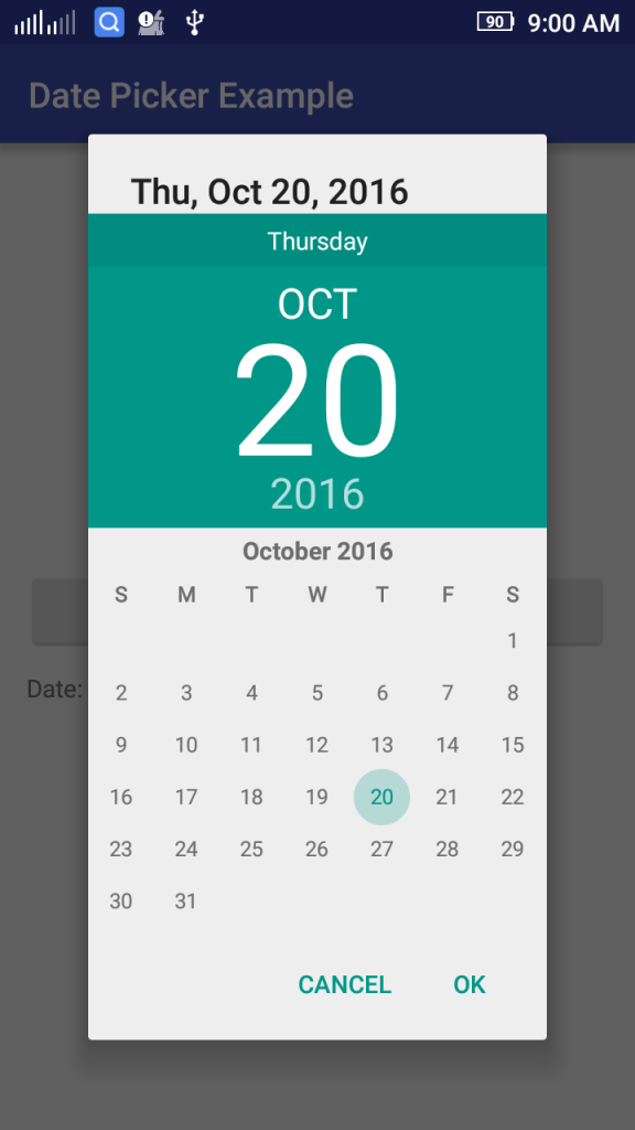 Android Date Picker Example The Crazy Programmer