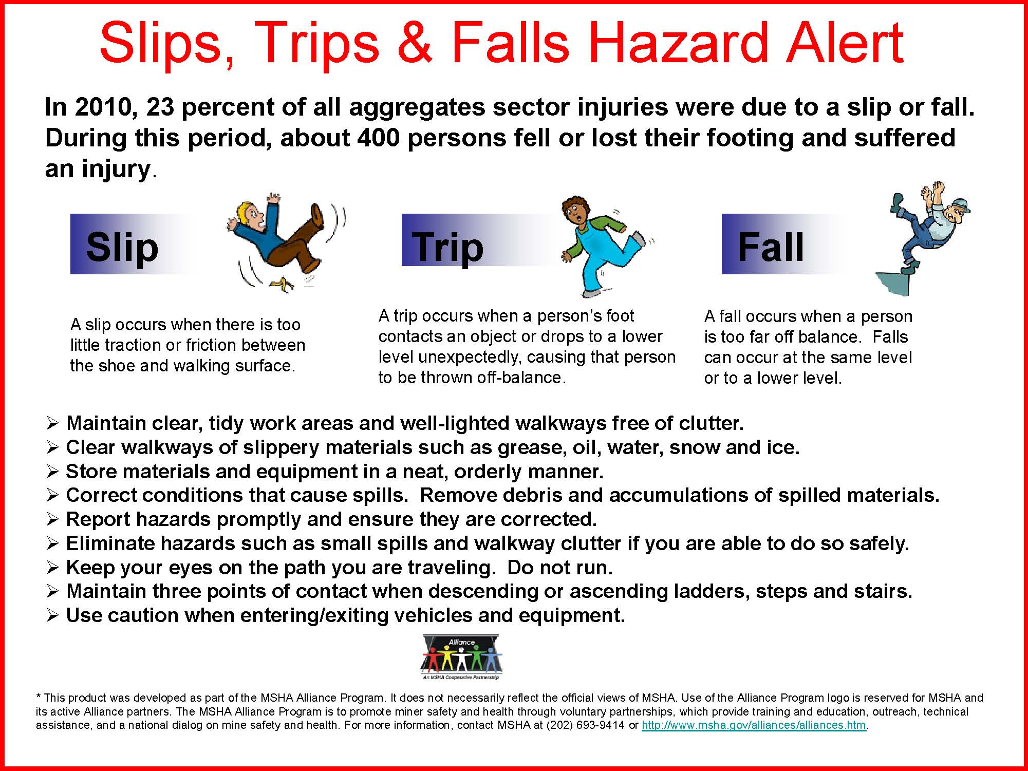 Slips, Trips & Falls Hazard Alert Federal Safety