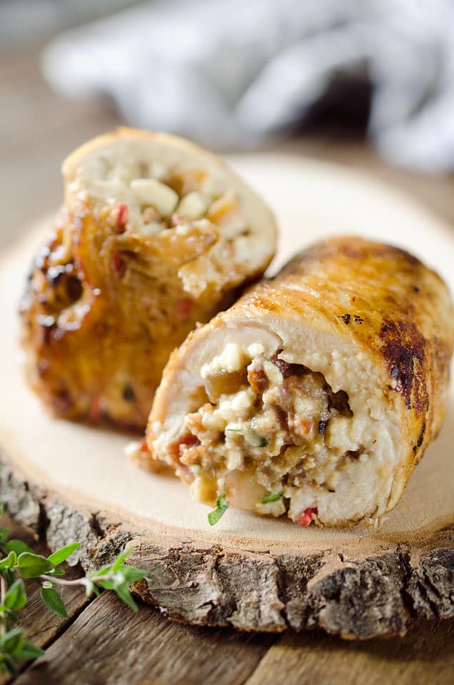 Chicken, Bacon & Feta Roulade