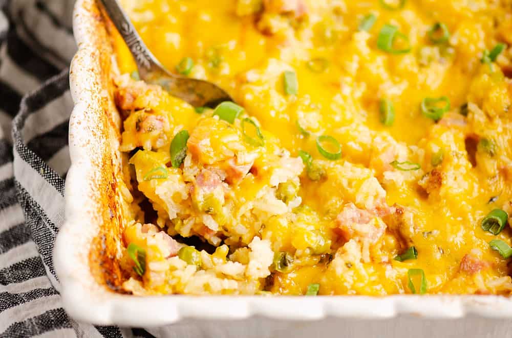 Cheesy Ham & Rice Casserole