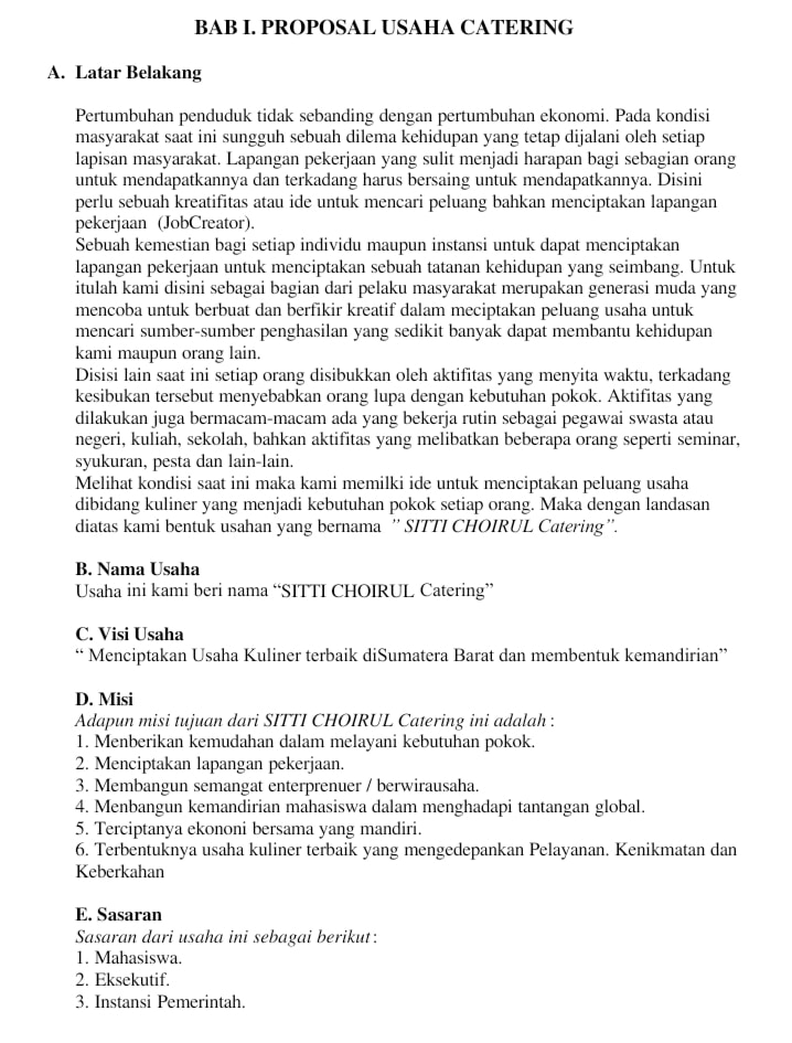 6 Contoh Proposal Usaha Makanan Dan Manfaatnya The Cronut Project