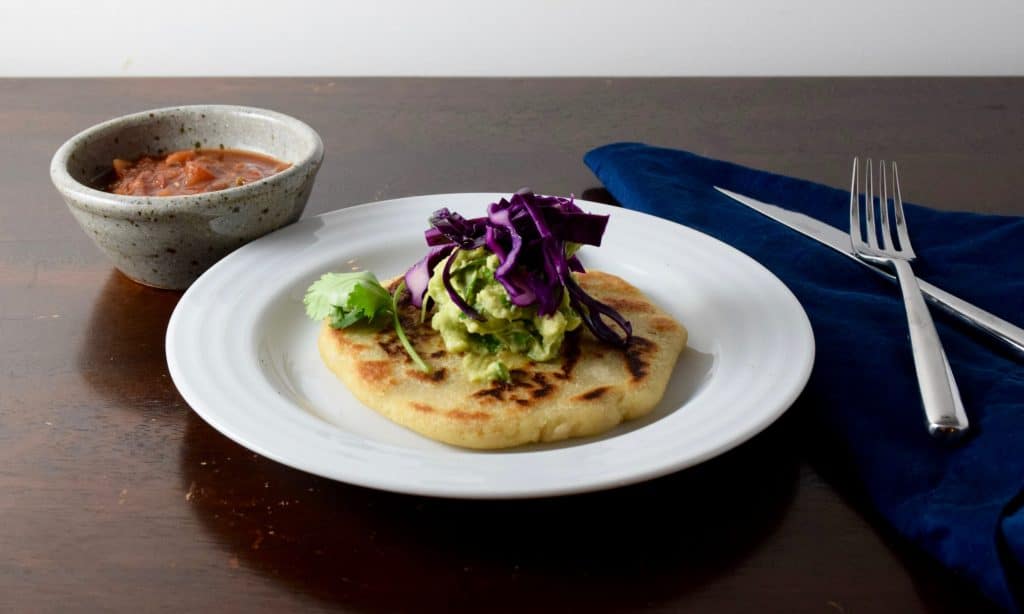 Vegan refried bean and jalapeño cheese pupusa • The Curious Chickpea