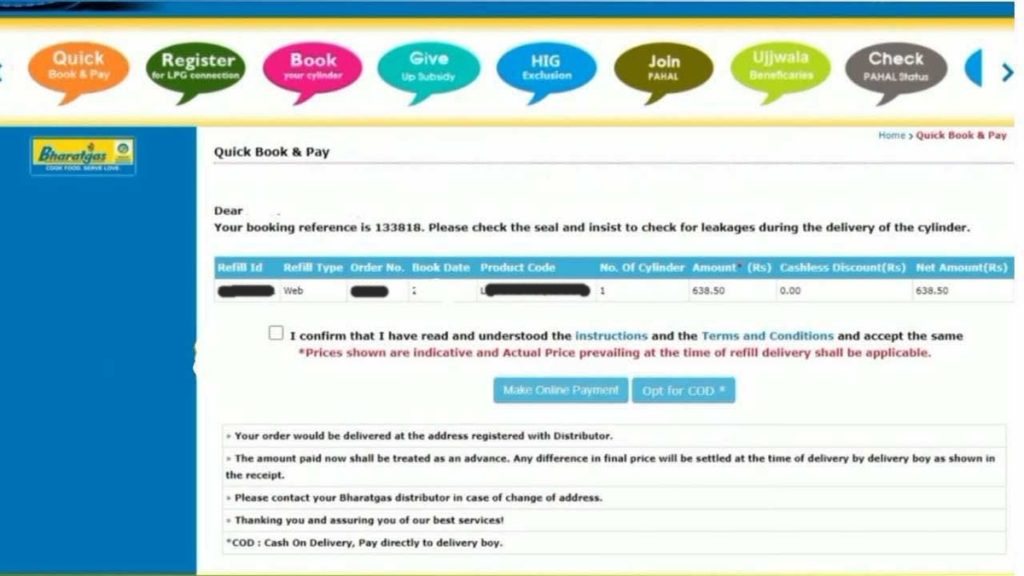 Bharat Gas Booking Online New Connection, Complaint Number