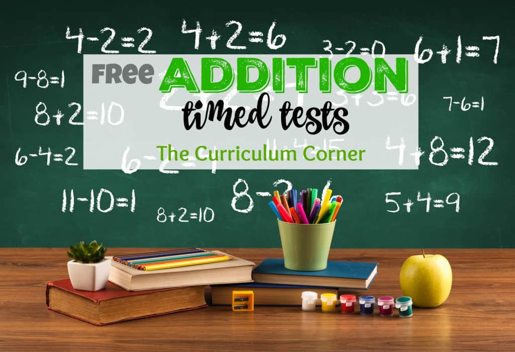 **UPDATED** Addition Timed Tests The Curriculum Corner 123