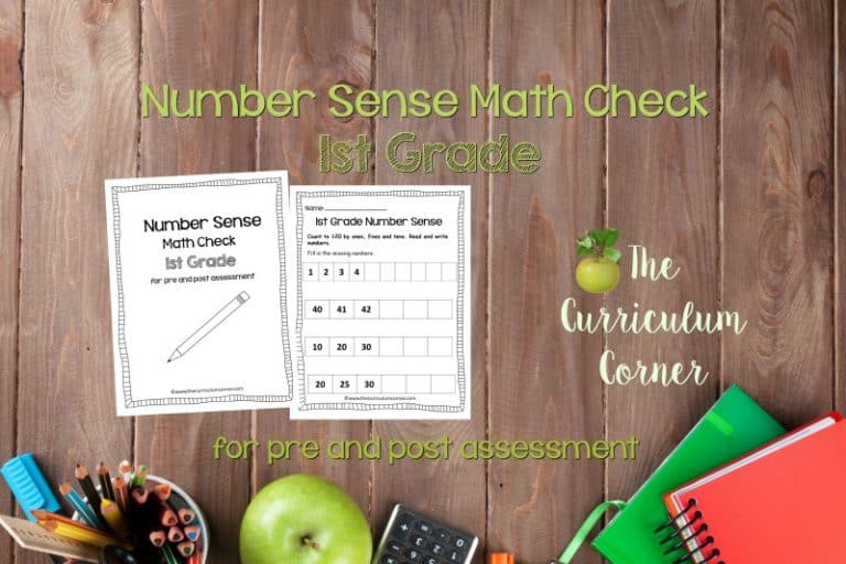 This 1st Grade Number Sense Math Check is designed to be a