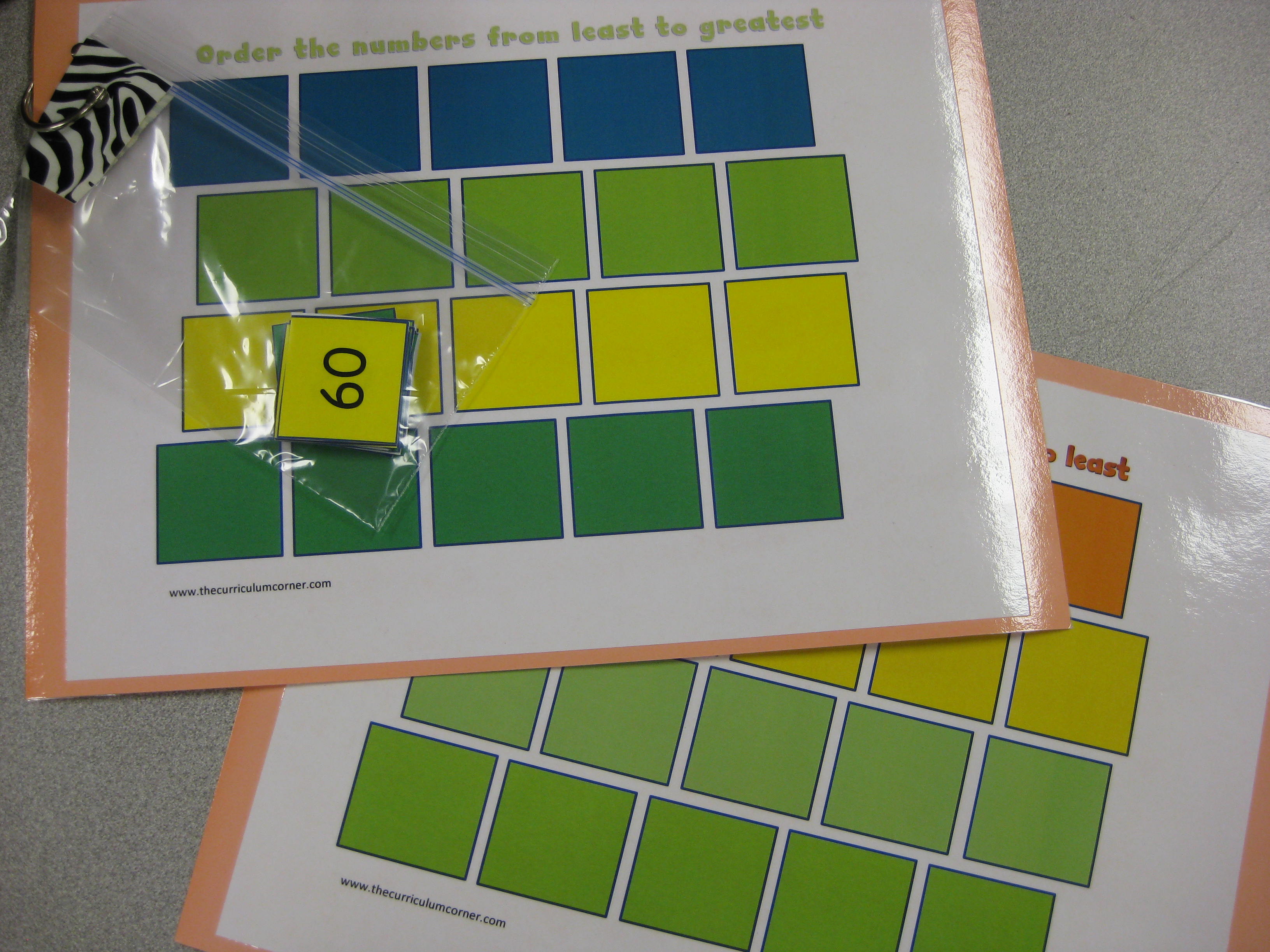 Ordering Numbers Work Mats - The Curriculum Corner 123