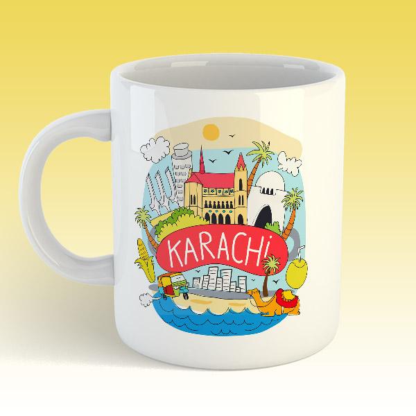 Karachi Theme Art Mug The Custom Seen Mug Printing in Karachi