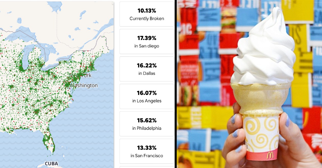 Mcdonalds Ice Cream Machine Map New Website Tracks Broken Ice Cream Machines At Mcdonald's