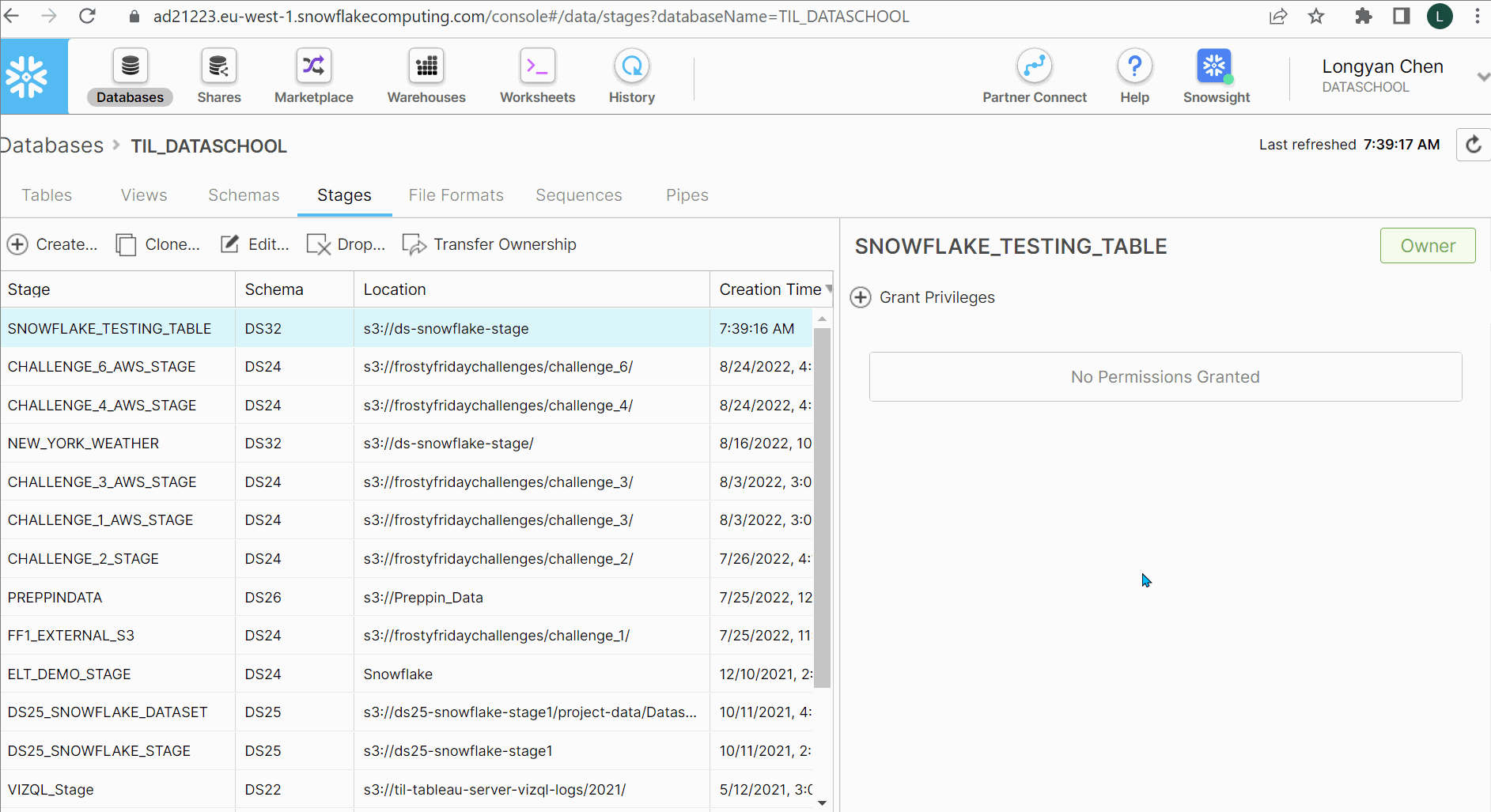 How to Create a Stage Table and File Format on Snowflake? The Data School