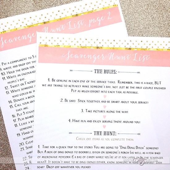 Service Scavenger Hunt Group Date