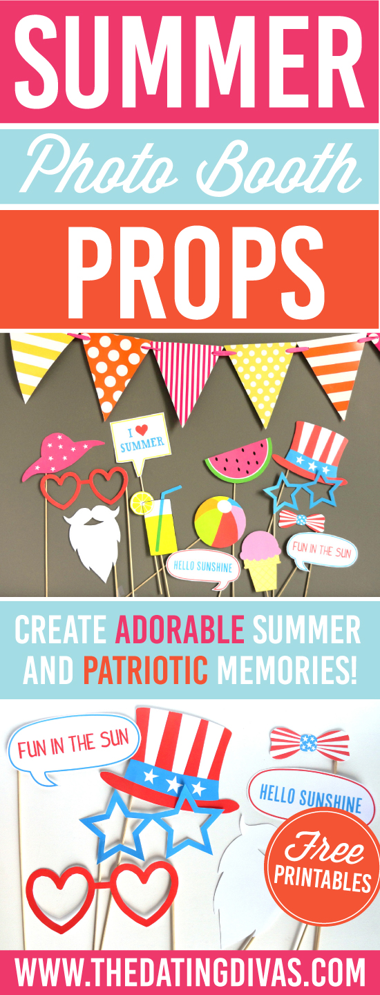 Photo Booth Props Printable for Summer from The Dating Divas