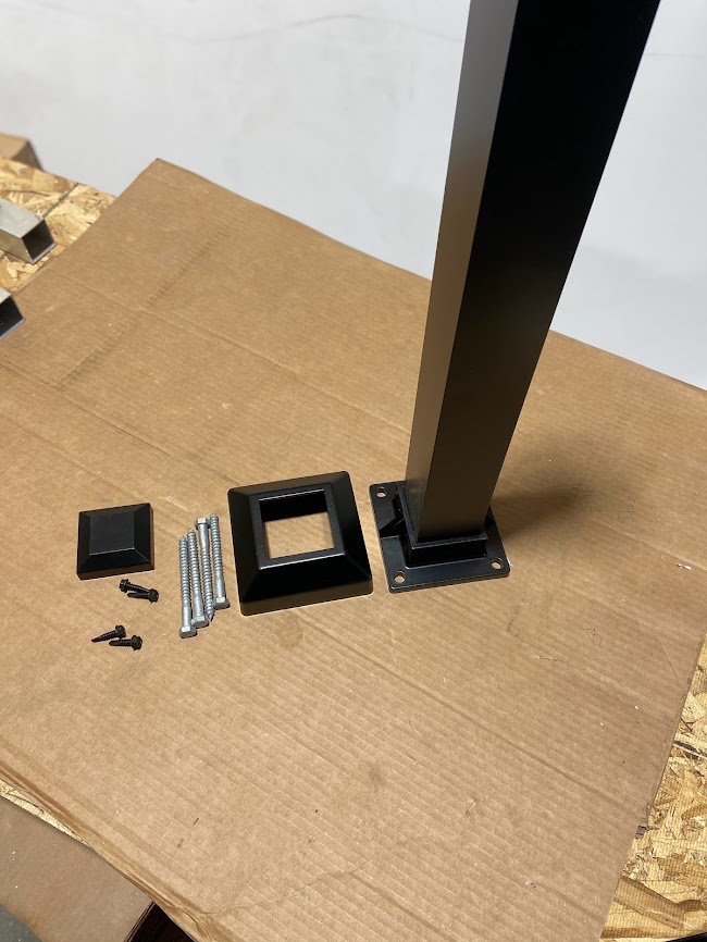 Aluminum Surface Mount Deck Rail Post Kit 21/2" x 21/2" The Deck Barn