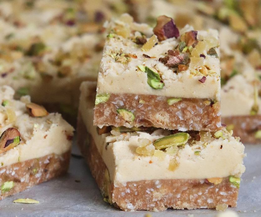 This may just be the best ginger pistachio slice recipe ever