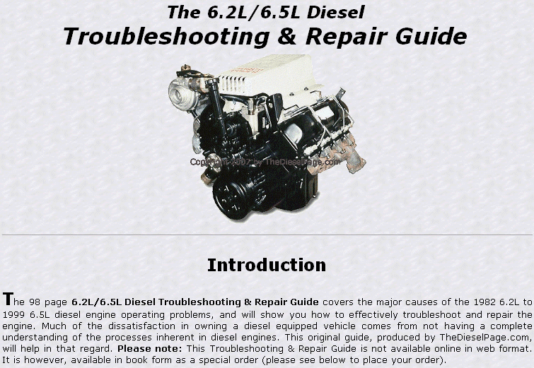 The 6.2L/6.5L Diesel Troubleshooting & Repair Guide