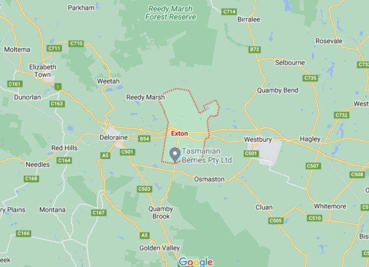 Where is Exton (Tasmania), Australia? see area map & more