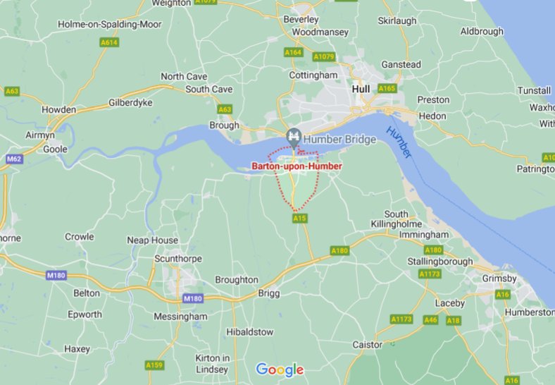 BartonuponHumber (Lincolnshire), England (UK) area map & More