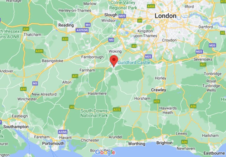 Guildford (Surrey), England (UK) area map & More