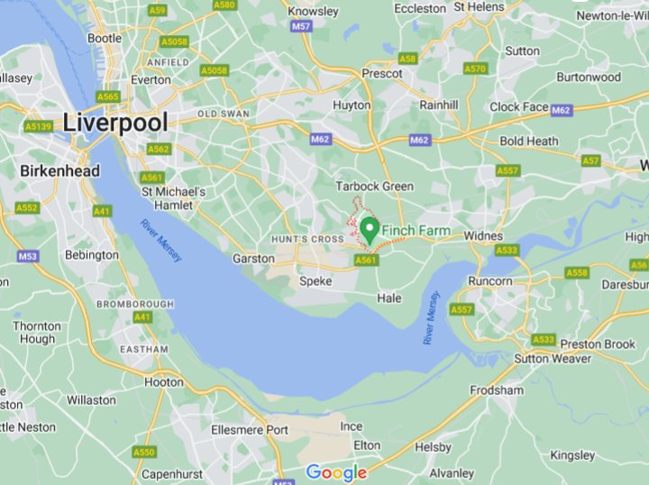 Halewood (Merseyside), England (UK) area map & More
