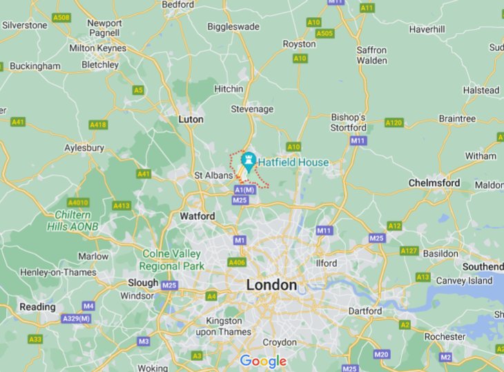 Hatfield (Hertfordshire), England (UK) area map & More