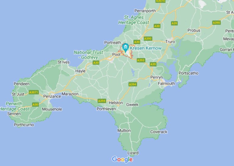 Redruth (Cornwall), England (UK) area map & More