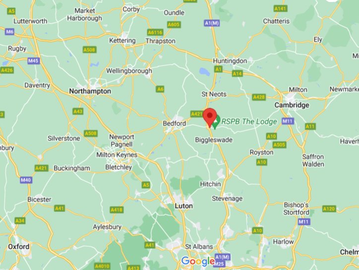 Sandy (Bedfordshire), England (UK) area map & More