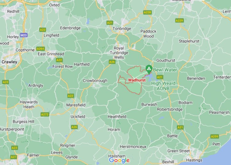 Wadhurst (East Sussex), England (UK) area map & More
