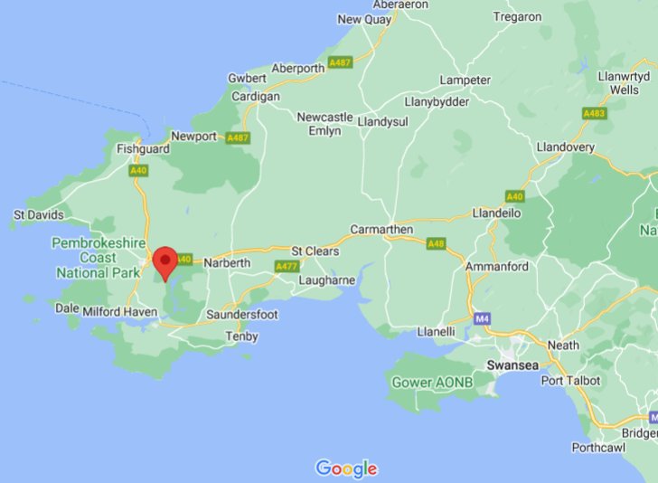 Hook (Pembrokeshire), Wales (UK) area map & More
