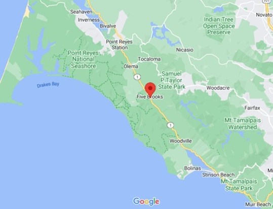Five Brooks, California area map & More