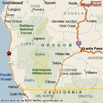 Gold Beach Oregon Map Gold Beach, Oregon Area Map & More